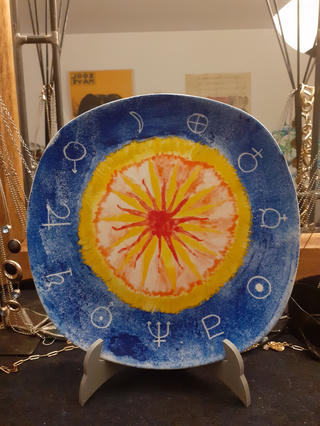 Plate with zodiac signs